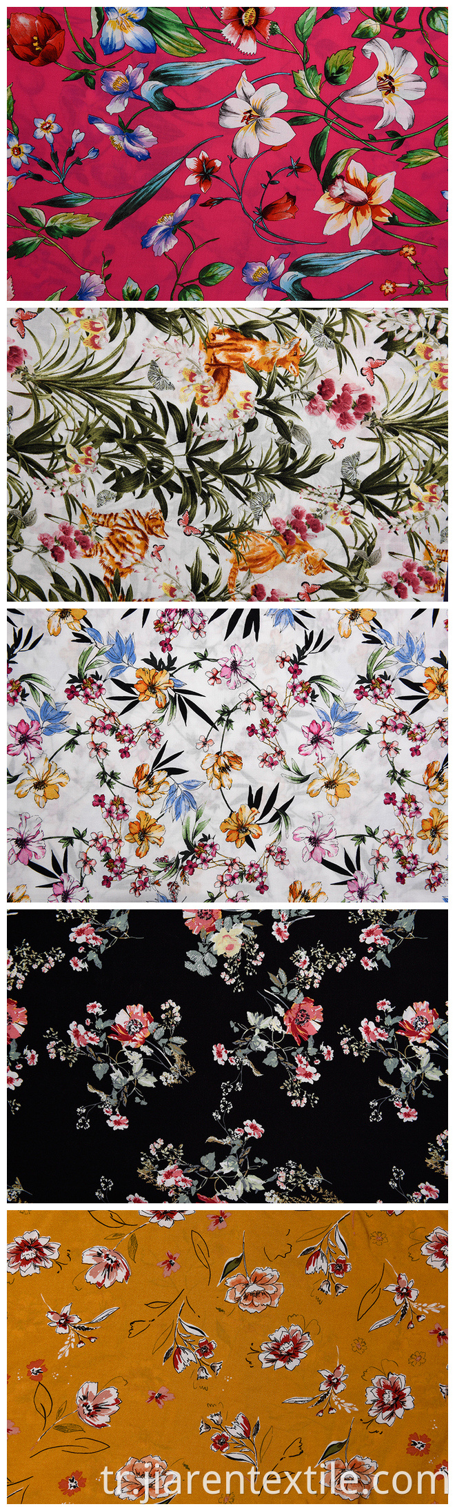 Rose Flower Pattern Printed Fabrics